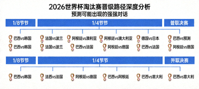 2026世界杯淘汰赛晋级路径深度分析图，预测可能出现的强强对话